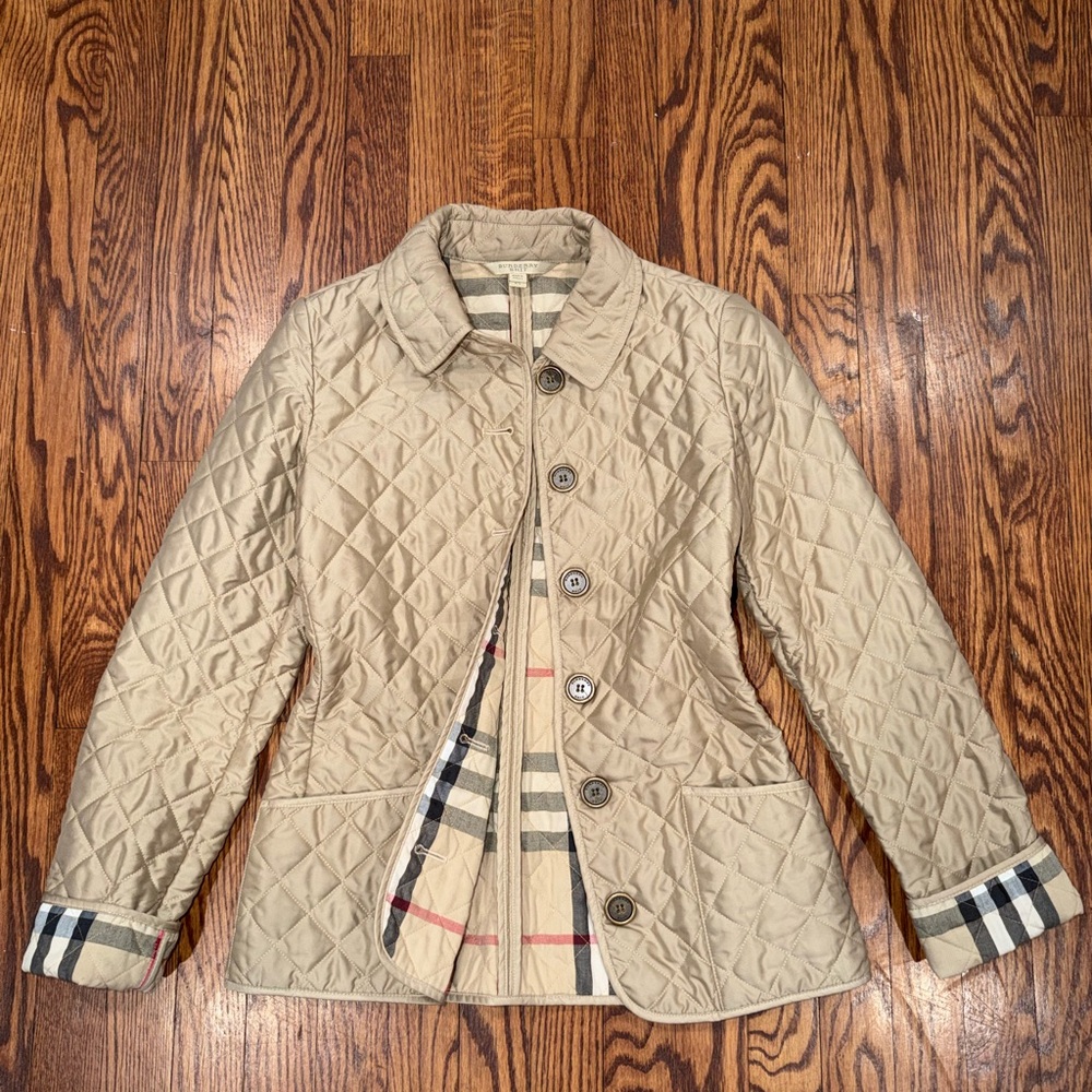 Burberry Beige Quilted Utility Jacket